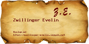 Zwillinger Evelin névjegykártya